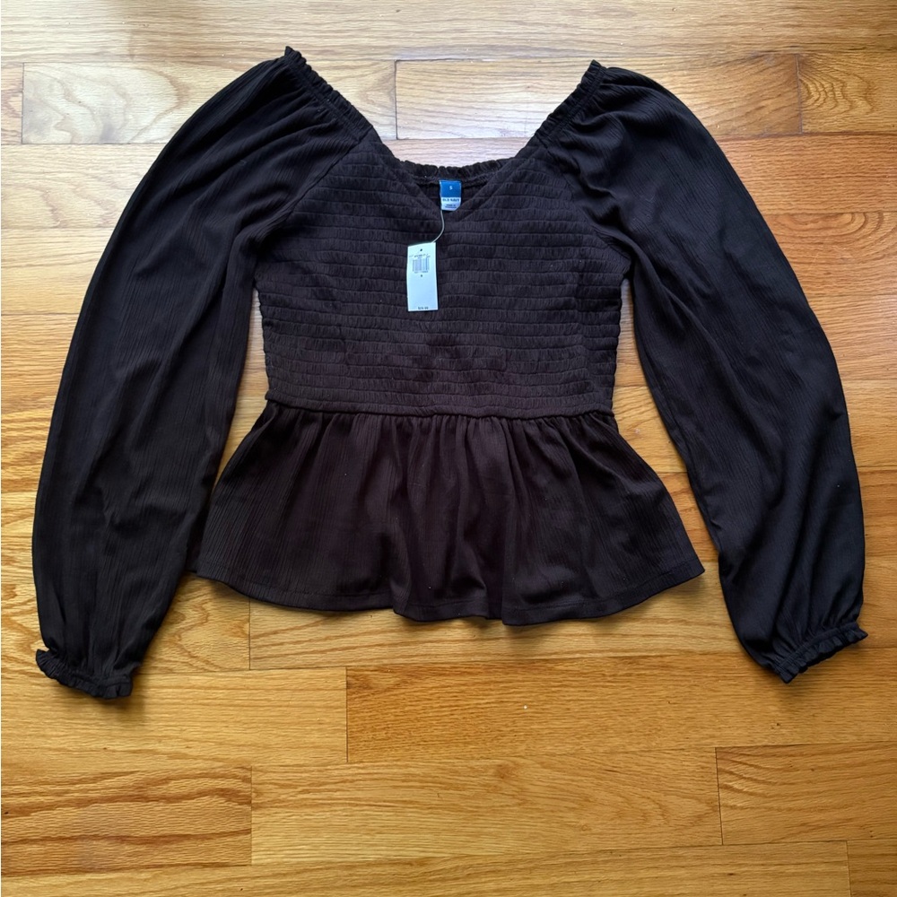 Old Navy Black Long Sleeve Blouse